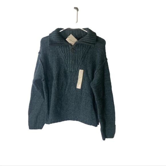 Universal Thread NEW Small Teal‎ 1/4 Zip Pullover Sweater - Picture 2 of 5
